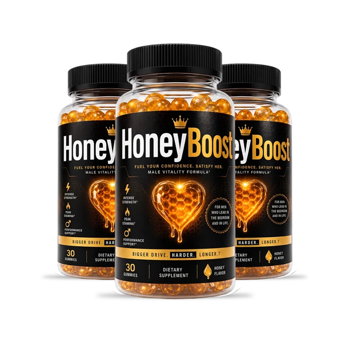 Three bottles of HoneyBoost honey-flavored gummies, 30 gummies each